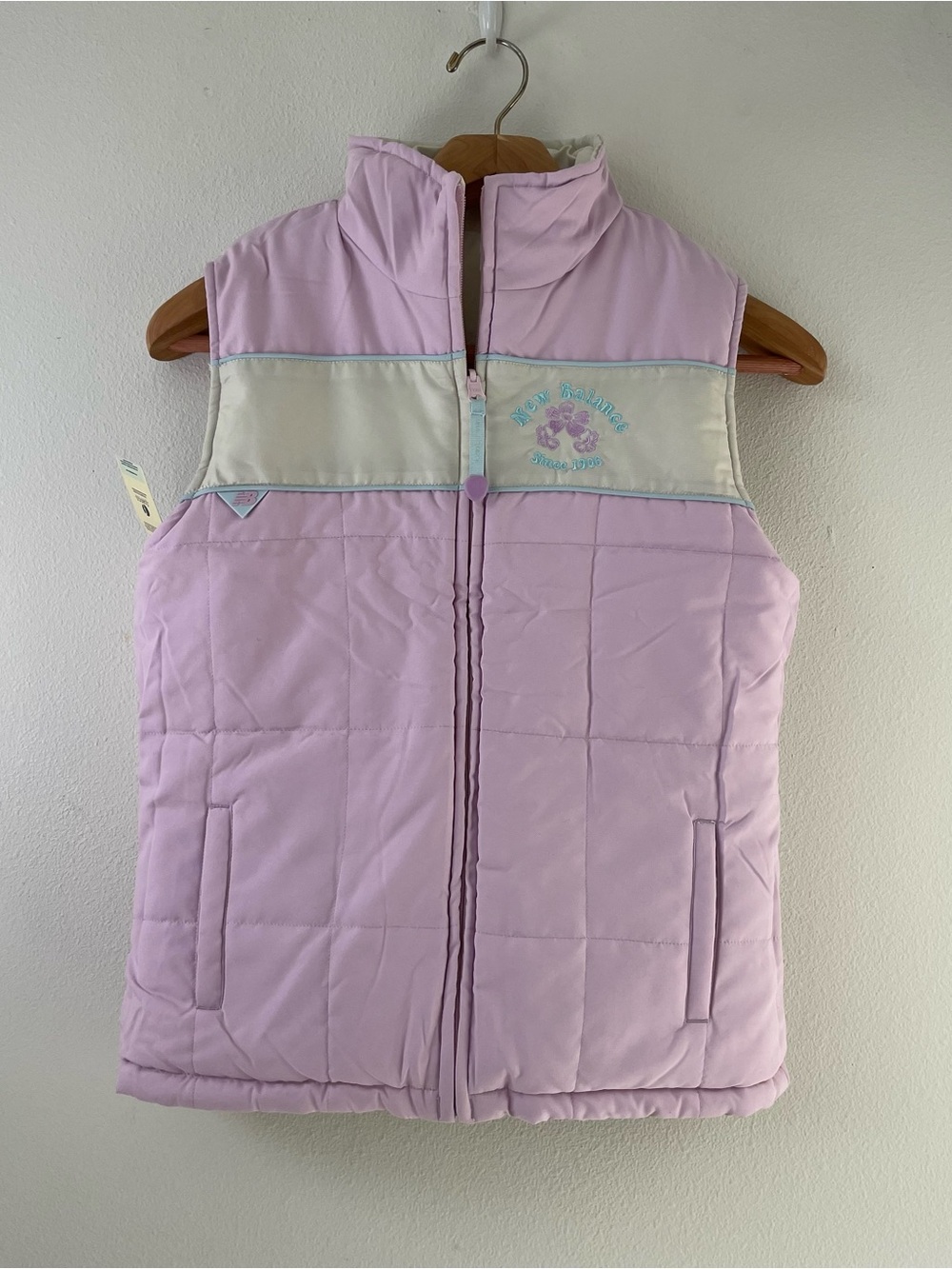 NEW Y2K New Balance Puff Vest Youth 12/14 Pastel Purple Colorblock Y2K Women XS